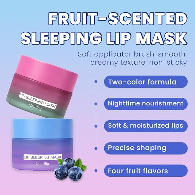 FeiCuiYun Lip Sleeping Mask, Moisturization and Antioxidants, Nourish, Hydrate, Flaky, Dry Lips, Includes Softapplicator Brush (Mint, 1Pcs)