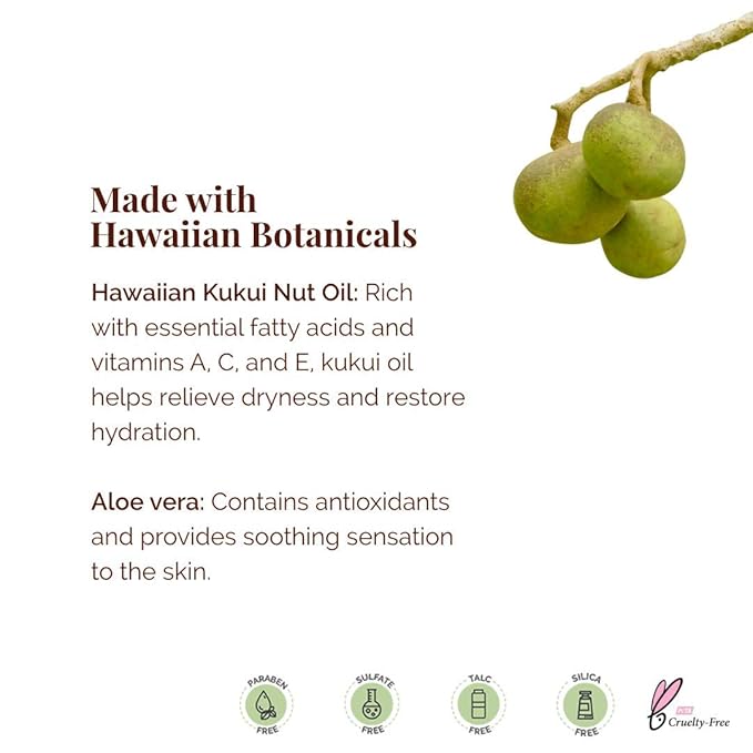 Hanalei Cruelty-Free Kukui Oil Body Lotion – Paraben-Free, Dye-Free Moisturizer with Kukui Nut Oil, Shea Butter & Jojoba for Hydrated, Soft, Nourished Skin – Travel-Friendly Size 80 ml (Pack of 2)
