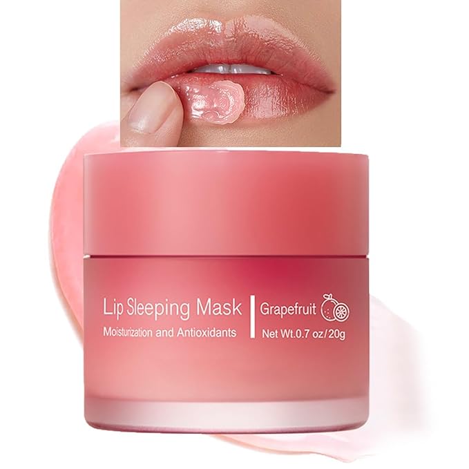 Sleeping Lip Mask, Long-Lasting Nourish & Hydrate Lip Mask, Lip Balm, Lip Skin Care, Hydrating Moisturizing Lip Night Sleep Care Lip Anti-chapped Lip Cream (03# Grapefruit)