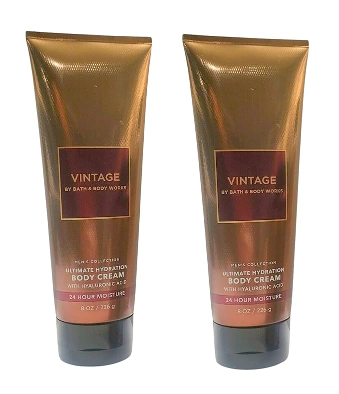 Bath and Body Works Men's Collection Ultimate Hydration Ultra Shea Body Cream 8 Oz 2 Pack (Vintage)