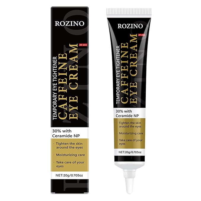 Caffeine Eye Cream for Dark Circles & Puffiness, Hydrating Under Eye Treatment with Ceramides, Coconut Oil, Fights Fine Lines, Lightweight Formula (0.7OZ)