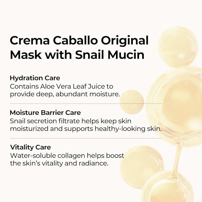 Korean Face Sheet Mask with Snail Mucin & Collagen for Glowing, Hydrating, Nourishing, Daily Facial Mask for Dry, Dull, Sensitive Skin, 0.84 fl. Oz X 10ea (10 Sheet)