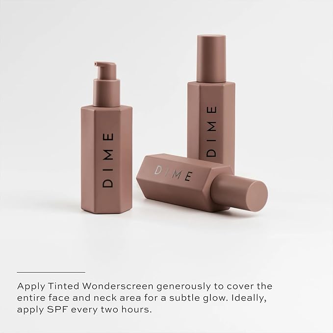 DIME Beauty Tinted Glow Wonderscreen SPF 30 - Mineral Tinted Moisturizer for Face with 19% Zinc Oxide, Skin-Enhancing Tone-Evening Sunscreen, Glow-Enhancing Tint, Vegan, Cruelty-Free, 50 g