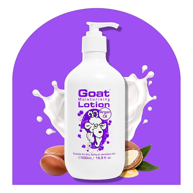 Goat Milk Lotion - Moisturizing - Non Greasy - 17 oz Enriched Milk, Suitable for Dry, Itchy or Sensitive Skin - Made in Australia - Argan Oil