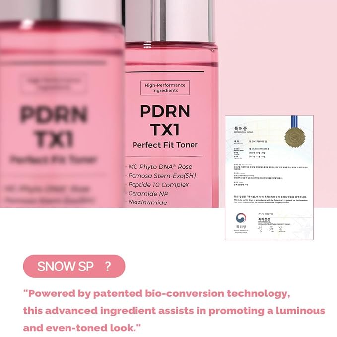 PRETTYSKIN Vegan Rose PDRN 21% Facial Toner 6.93 fl oz-Pomegranate Exosome & CICASOME K-Beauty Skincare-Hydrating Essence Toner with Niacinamide, Peptides, Panthenol for Radiant & Soothed Skin Barrier