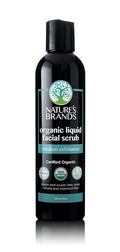 Organic Liquid Facial Scrub (Medium Exfoliation) by Herbal Choice Mari; 8 fl oz BPA-Free Plastic Bottle