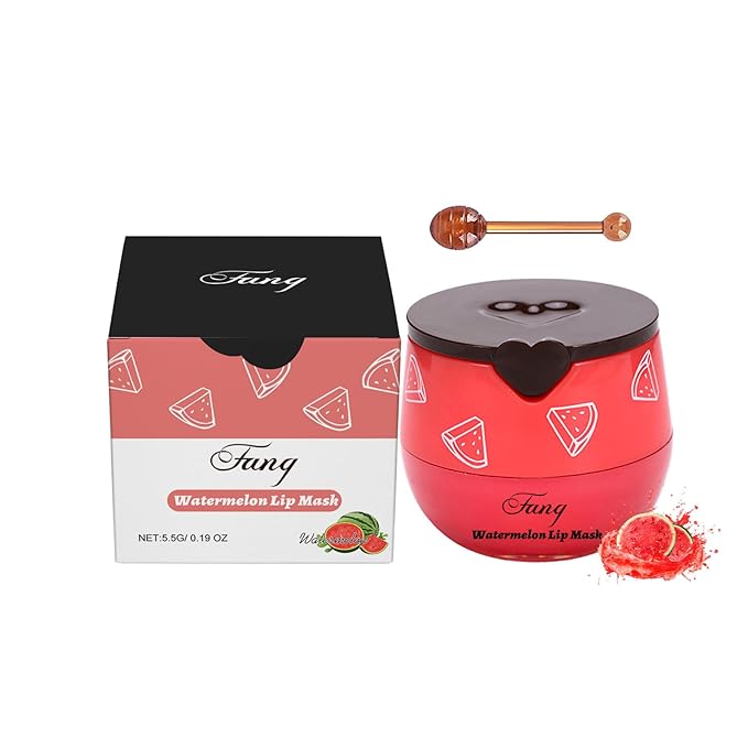 Lip Mask for Overnight Repair - Hydrating Lip Sleeping Mask with Vitamin E & Coconut Extract - Moisturizing Lip Balm Pack for Dry Lips, Non-Sticky Honeybalm Formula (Watermelon)