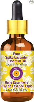 Deve Herbes Pure Spike Lavender Essential Oil (Lavandula latifolia) with Glass Dropper Steam Distilled 15ml (0.50 oz)