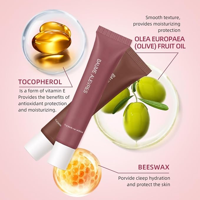 Butter Lip Balm – Ultra-Hydrating Lip Care with Shea Butter & Olive Oil, Soothes Dry Lips with Natural Tint & Gloss Effect,Lip Plumper Moisture & Light Lip Stain Finish #7 Cherry