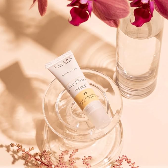Solara Suncare - Pout Protector Moisturizing Lip Serum, SPF 15 | EWG Verified, Vegan, Cruelty Free, Reef friendly | Plumps+Hydrates, Formulated With Zinc Oxide + Tripeptide Blend (0.35 fl oz |10 ml)