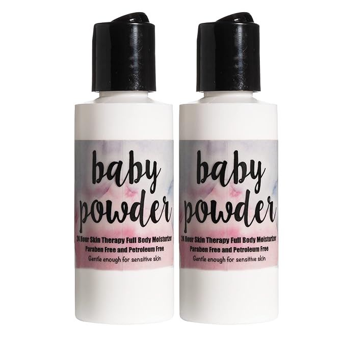 The Lotion Company 24 Hour Skin Therapy Lotion, Full Body Moisturizer, Travel Size, Paraben Free, Made In USA, Baby Powder Fragrance, 2 oz. (Pack Of 2)