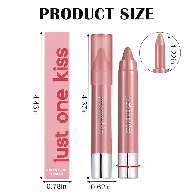 Vibrant Fuchsia Plum Cream Lipstick Lip Crayon, Hydrating Lipstick for Women, Smooth Natural Color Tinted Lip Balm & Lip Crayon Liner in One, Buildable Color with Soft Finish, 12