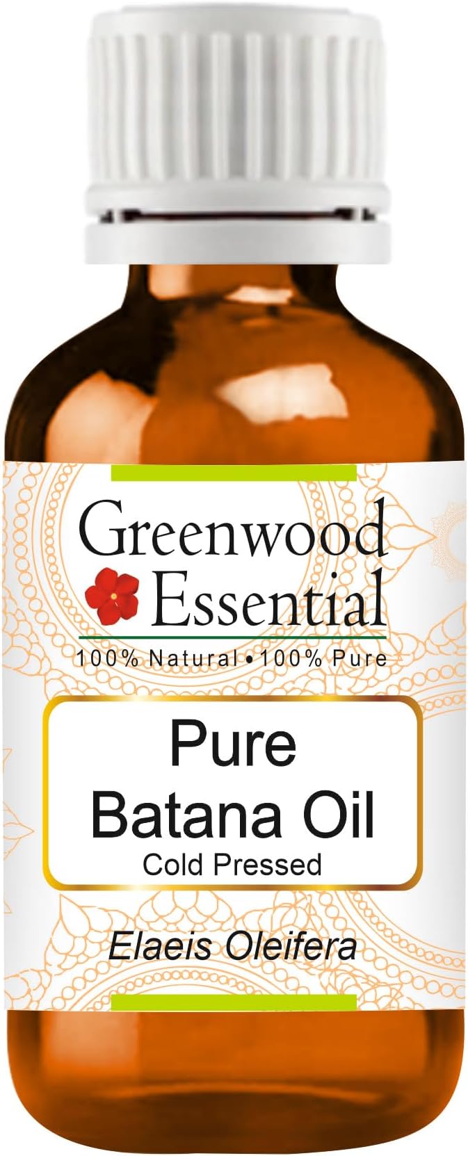 Greenwood Essential Pure Batana Oil (Elaeis Oleifera) Cold Pressed 10ml (0.33 oz)