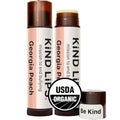Kind Lips Georgia Peach Organic Lip Balm Natural Moisturizing Lip Care 2 Pack