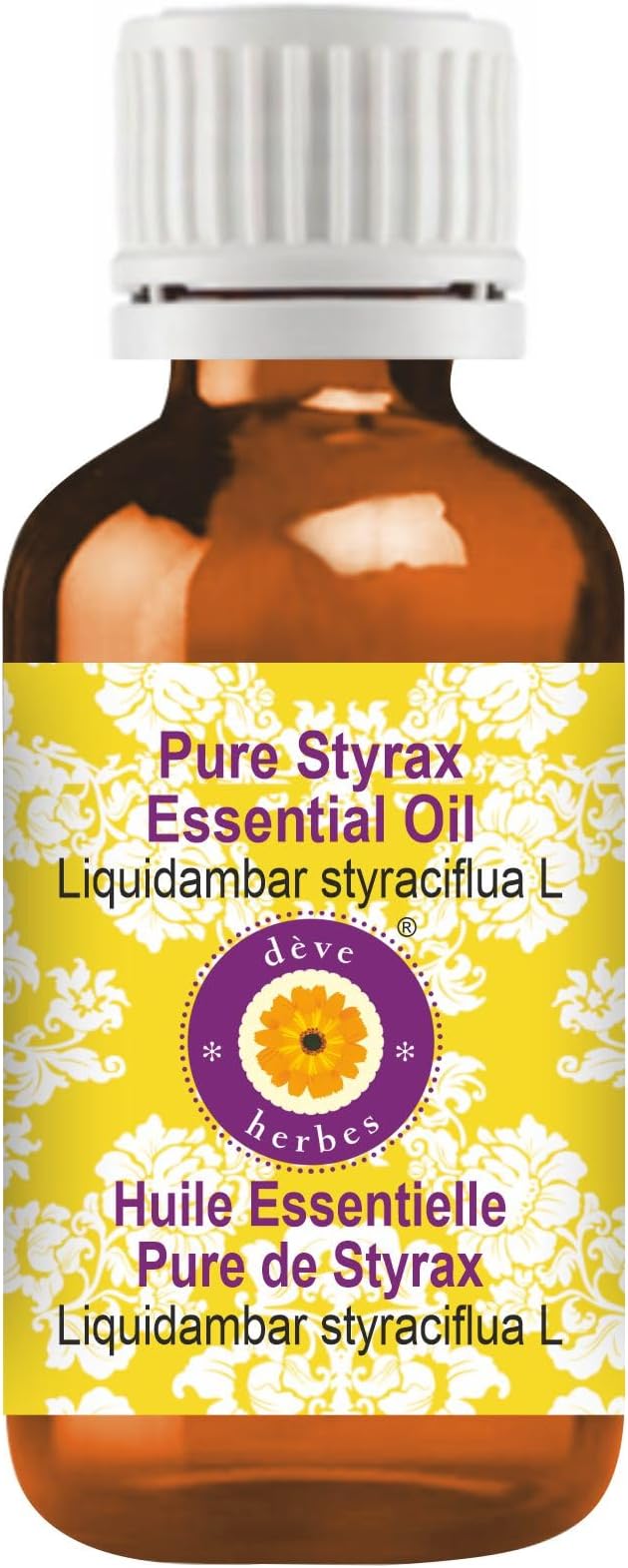 Deve Herbes Pure Styrax Essential Oil (Liquidambar styraciflua L) Steam Distilled 10ml (0.33 oz)