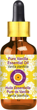 Deve Herbes Pure Vanilla Essential Oil (Vanilla planifolia) with Glass Dropper Steam Distilled 5ml (0.16 oz)