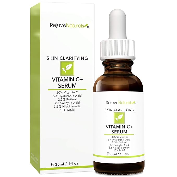 RejuveNaturals Vitamin C + Retinol Serum (1oz) & Peptide Complex Serum with Matrixyl 3000 (2oz) | Complete Anti-Aging & Brightening Bundle | Fade Dark Spots, Firm Skin, Smooth Wrinkles | Collagen & Hy