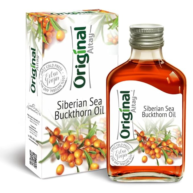 Premium Natural Siberian Sea Buckthorn Oil Dietary Supplement For Internal & External Use With Omega-3, Omega-6, Vitamins B1, B2, B3, B6, B9, 3.38 oz / 100 ml