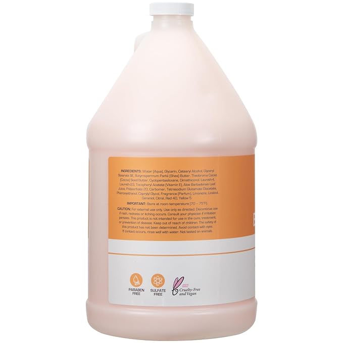Ginger Lily Farms Club & Fitness Soothing Butter Lotion for Dry Skin, 100% Vegan & Cruelty-Free, Citrus Scent, 1 Gallon (Pack of 4)