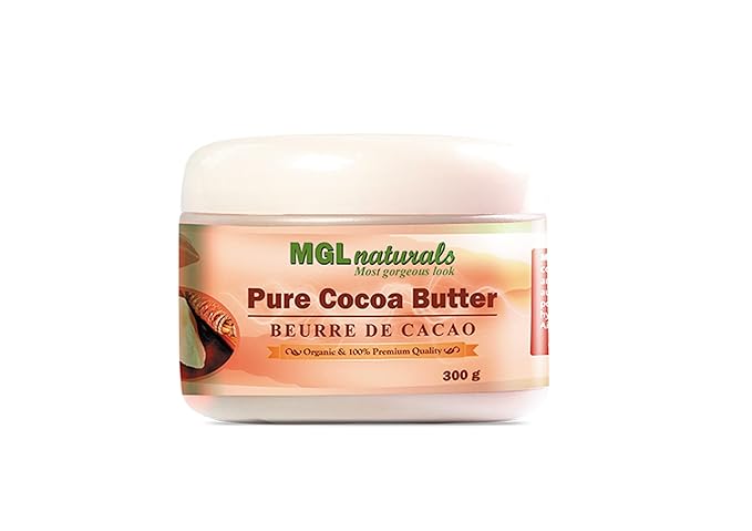 Raw Cocoa Butter, whipped, unrefined. Moisturizing and nourishing body butter for gorgeous skin. Use as cream for stretch marks, tattoo care, dry skin, feet and hands. From Ghana,11 oz / 300g