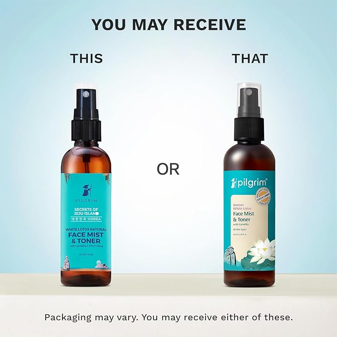 Pilgrim White Lotus Face Mist & Toner | Hydrating & Revitalizing Skin with Witch Hazel & Camellia | Refreshes, Soothes & Restores | All Skin Types | 3.38 Fl Oz (100ml)