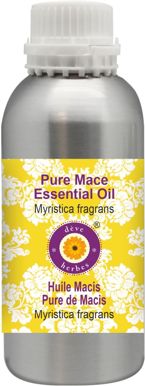 Deve Herbes Pure Mace Essential Oil (Myristica fragrans) Steam Distilled 300ml (10 oz)