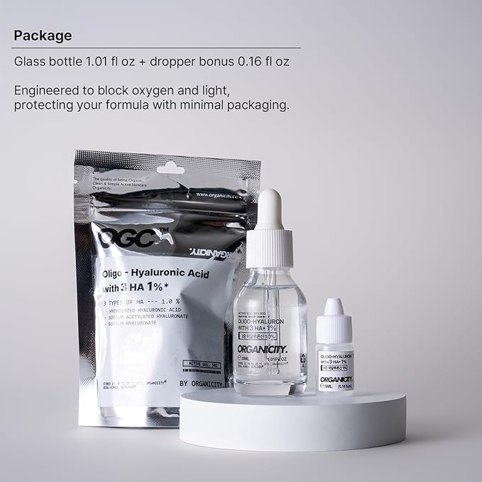 Ultra-Low Molecular Oligo-Hyaluronic Acid + 3 Types of Hyaluronic Acid 1% Concentrated Serum 1.01 Fl Oz + 0.16 Fl Oz | Korean Skin Care | Multi-Depth Hydrating Moisturizer | Glowing & Plump