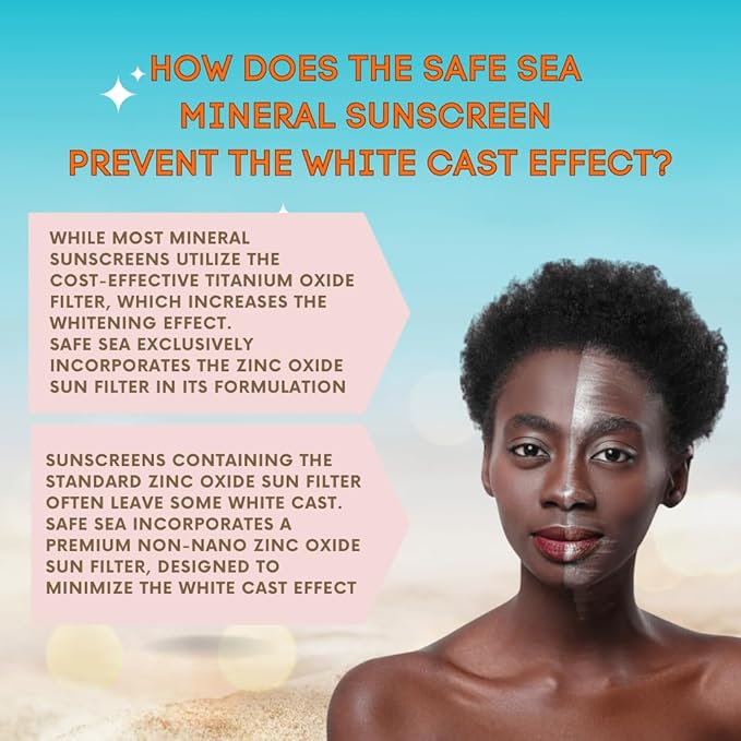 Safe Sea Zinc Oxide Sunscreen SPF30 | Clear Mineral Face And Body Reef Safe Sunscreen Without White Cast | Anti-Jellyfish Sting Protective Lotion | 3.4Oz (100ml) (2 Pack)