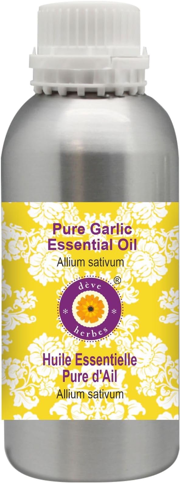 Deve Herbes Pure Garlic Essential Oil (Allium sativum) Steam Distilled 1250ml (42 oz)