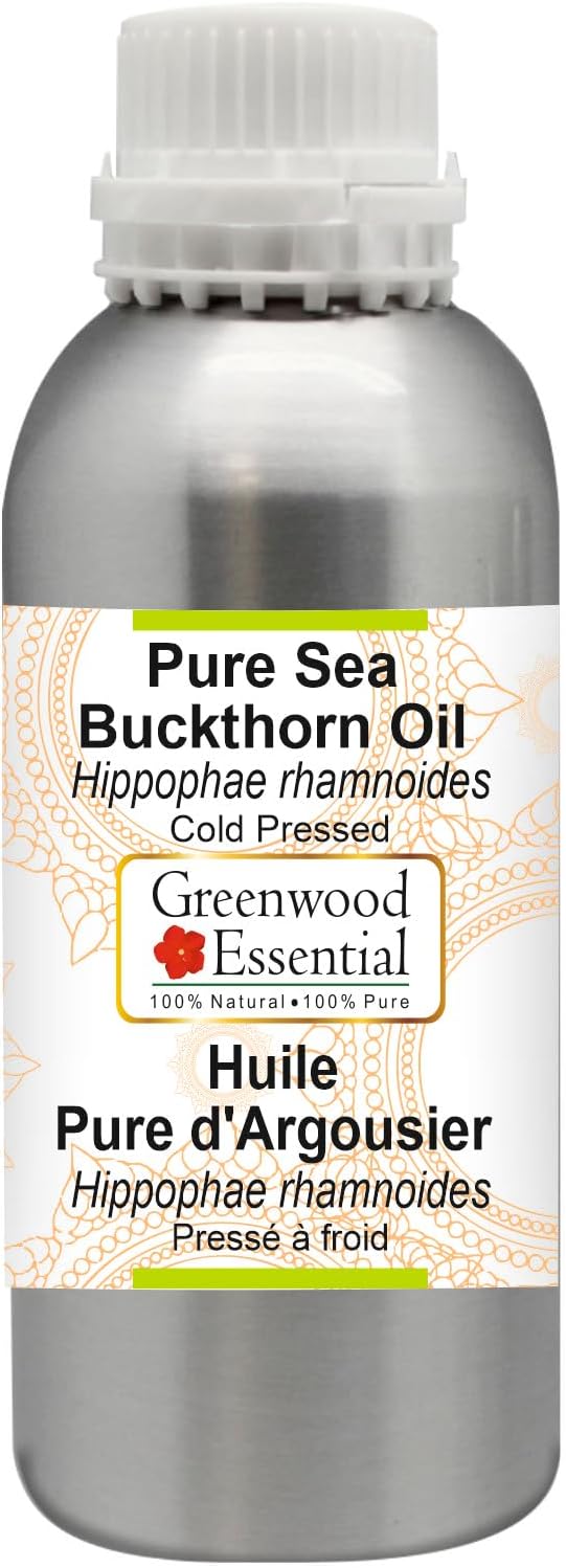 Greenwood Essential Pure Sea Buckthorn Oil (Hippophae rhamnoides) Cold Pressed 630ml (21 oz)