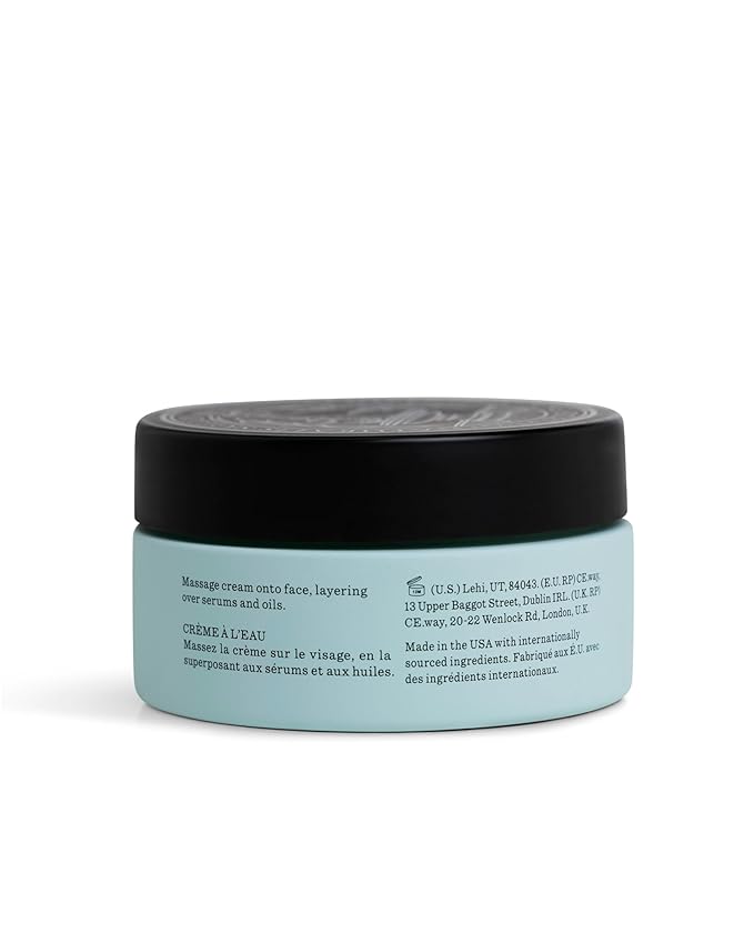 Water Cream Moisturizer - 0.33 fl oz Gel Cream for Hydrated Skin - Antioxidant-Rich Day Cream with Peptides & Squalane - Vegan & Cruelty-Free, No Parabens or Synthetic Fragrances