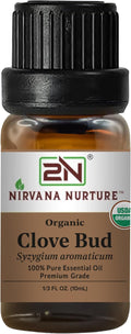 Clove Bud Essential Oil, USDA Certified Organic, 100% Pure Undiluted, Aromatherapy Oil for Diffuser, Hair & Skin Care