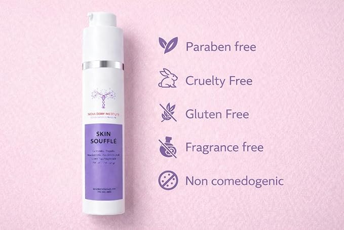 Skin Soufflé Hydrating Face Moisturizer for Dry & Sensitive Skin – Moisturizer with Niacinamide, Peptides, Ceramides, Non Comedogenic (1.7 oz/ 30 gm)