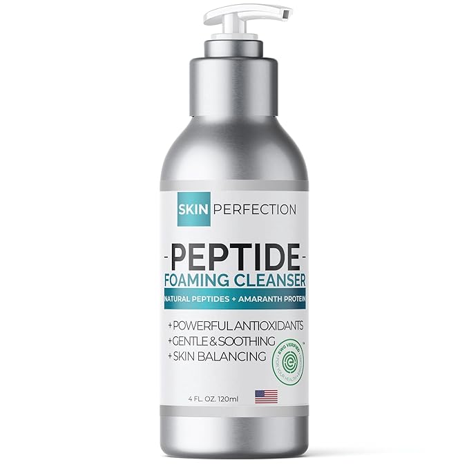 Skin Perfection Foaming Peptide Cleanser Ewg Verified Healthy Boost Amaranth Natural Amino Acids & Botanicals Soothing Facial Cleanser Face Wash Foam 4 Oz