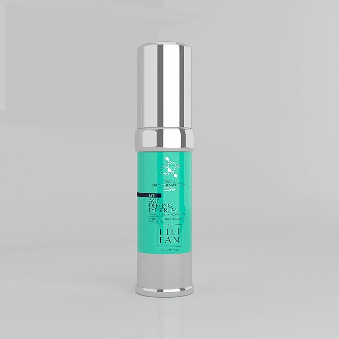 Dr Lili Fan Probiotic Age-Defying Eye Serum. Peptide Eye Serum for Fine Lines, Puffiness & Hydration. Vegan, Gentle for Sensitive Skin. 0.5 fl oz