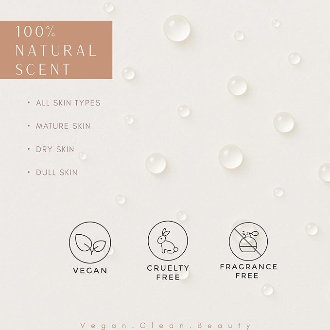 Vitamin C + Squalane Night Facial Oil – Hydrating - Nourishing Botanical Blend with Rosehip, Marula, Camellia & Bakuchiol for Soft, Glowing Skin