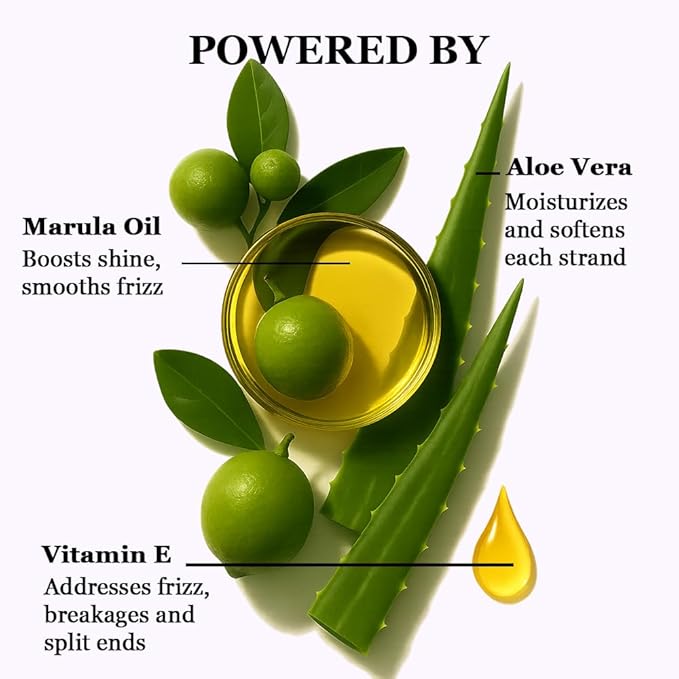 HerStyler Marula Oil Hair Serum - Anti Frizz Serum for Frizzy, Dry and Damaged Hair - Boosts Shine, Straightening - Address Flyaways, Split Ends - 2 Fl Oz (2 Pack)