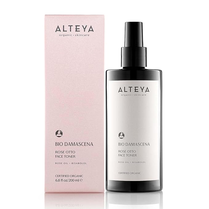 Alteya Organics Facial Toner USDA Certified Organic Skin Care 6.8 Fl Oz/200 mL Bio Damascena Award-Winning Rose Otto Face Mist with Organic Bulgarian Rose Oil Balancing, Clarifying and moisturizing