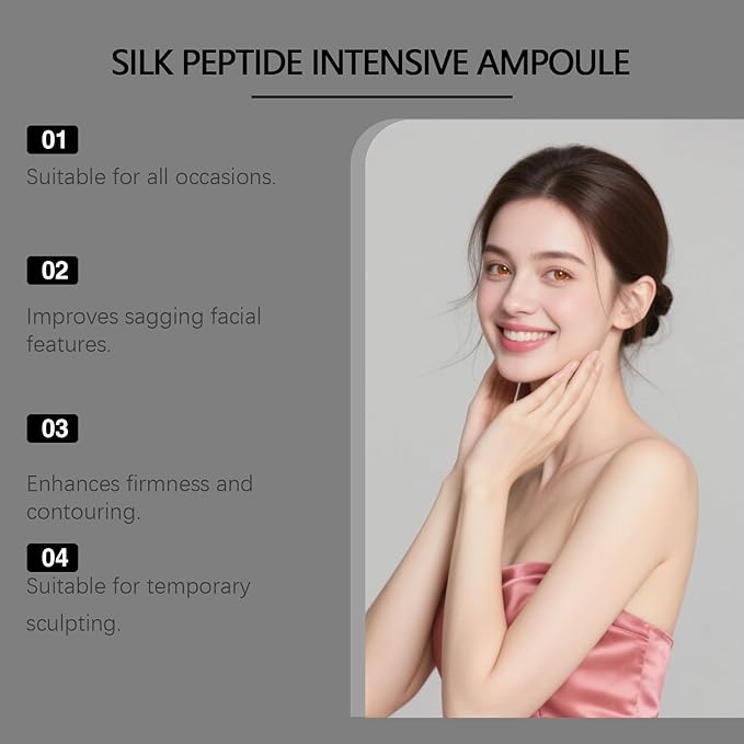 Silk Peptide Intensive Lifting Ampoule - Deep Collagen Silk Peptide Intensive Lifting Serum Korean Anti Aging Serum for Face Tightening, Lifting, Smoothing, Hydrating