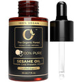 Premium Organic Sesame Oil - Cold Pressed, for Skin & Hair - Nutrient-Rich Sesame Seeds - Natural & Pure - Non-GMO, Vegan, Cruelty-Free, Hexane-Free - 1 fl oz