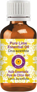 Deve Herbes Pure Lime Essential Oil (Citrus aurantifolia) Steam Distilled 5ml (0.16 oz)