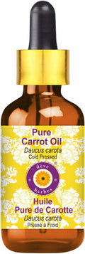 Deve Herbes Pure Carrot Oil (Daucus carota) with Glass Dropper Cold Pressed 5ml (0.16 oz)