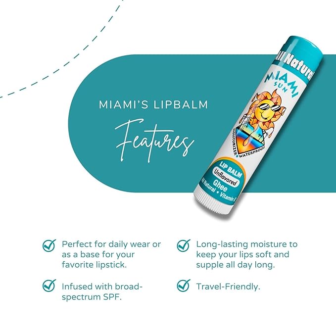 Unflavored Lip Balm, 100% Natural with Ghee, Avocado Oil, Organic Coconut Oil, Non-Toxic, Best for Dry, Chapped Lips - Moisturizing, Healing, Chemical-Free (2 pcs)