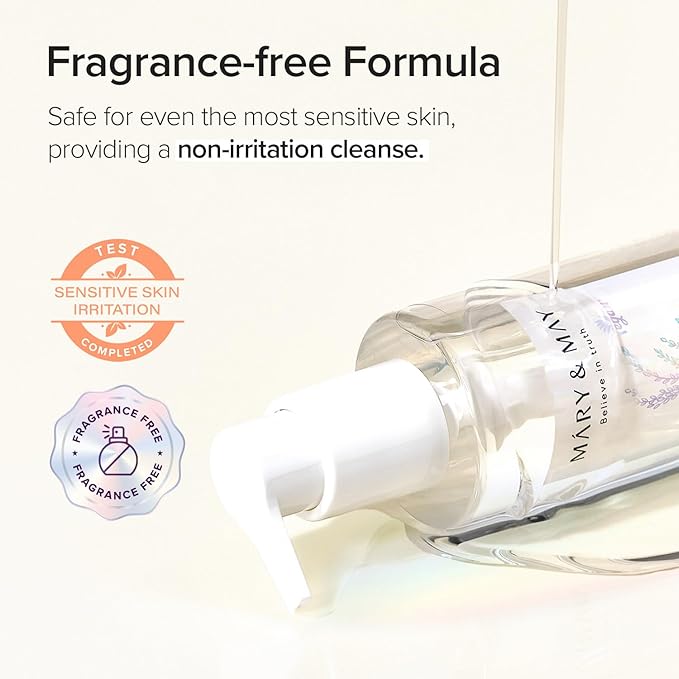 Mary&May Rice + Glutathione LHA Cleansing Oil – Korean Oil Cleanser for Blackheads & Pores, Waterproof Makeup & Sunscreen Remover, Oil-to-Milk Emulsifying, Exfoliation for Sensitive Skin 6.76 fl oz