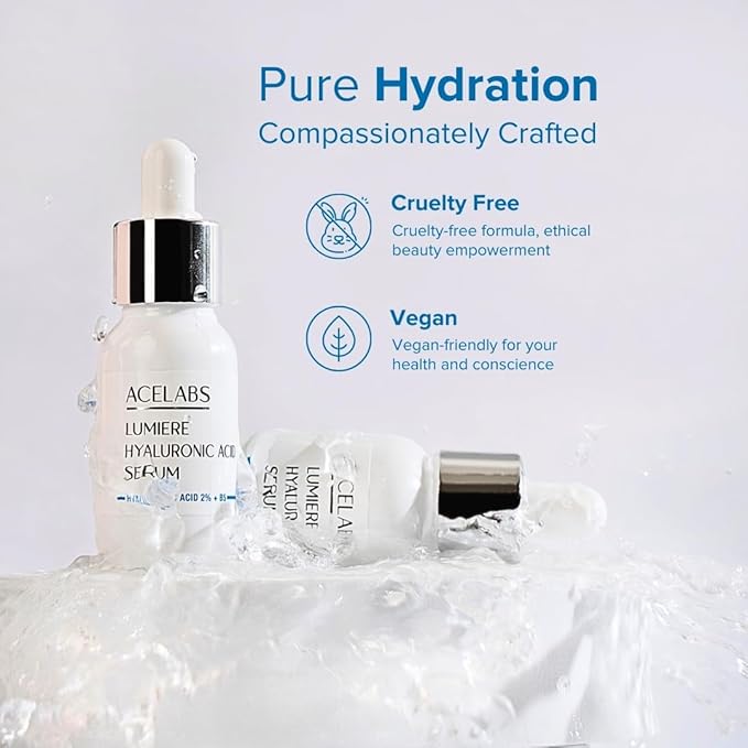 Hyaluronic Acid Serum 2% +Vitamin B5 for Face | Hydrates,Visibly Plumps Skin| All Skin Types | With 8 types of Hyaluronic Acid for Skin Moisture and Anti Aging | Hydrating Serum 1.01oz