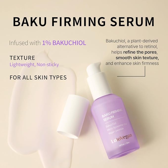 Baku Firming Serum – Bakuchiol Serum with 9 Peptides, Niacinamide, Centella Asiatica, Pore Tightening and Anti-Aging (30ml/1.01 fl.oz)