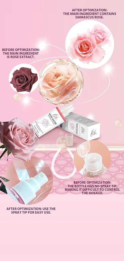 Rosewater Refreshing Facial Mist – Hydrating, Soothing & Softening Spray with Damask Roses & Glycerin – Pure Natural Ingredients, Vegan, Alcohol-Free, All Skin Types, 8.45 fl oz