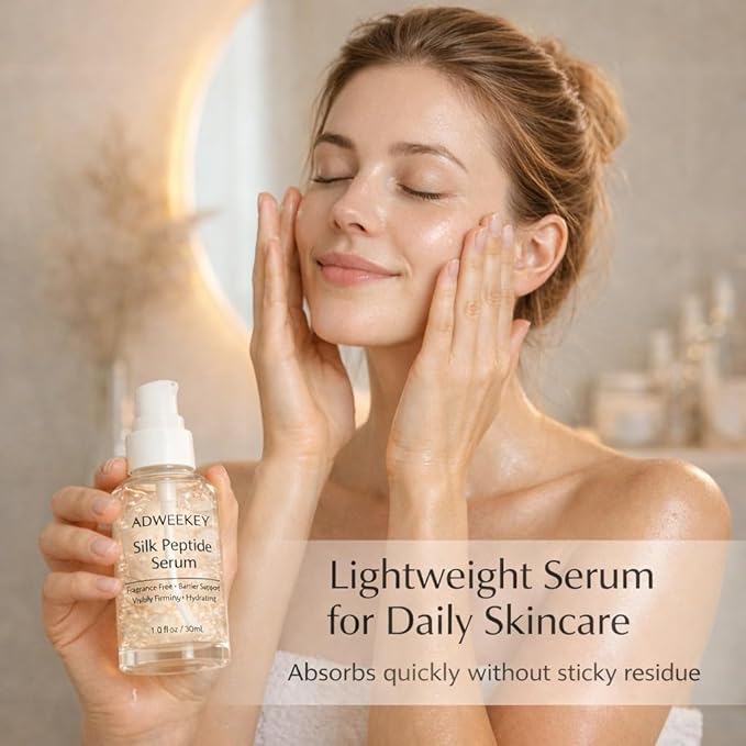 Silk Peptide Serum, Korean Skincare Inspired Fragrance-Free Face Serum, Barrier Support, Visibly Firming & Hydrating, Clear Lightweight Serum for Fine Lines, 1.0 fl oz / 30 mL