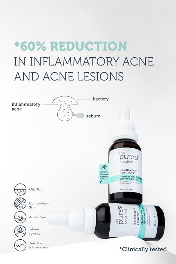 The Purest Solutions The Purest Solution Intensive Serum with Hyaluronic Acid, Salicylic Acid, Retinol Serum for Face - Vegan, Safe & Effective Pore Tightening Restoring, Niacinamide, Environmentally