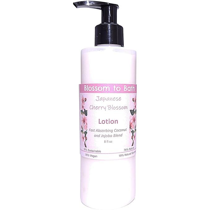 Japanese Cherry Blossom Lotion (8 Ounce) - Phthalate Free Fragrance - Absorbs Quickly with an Elegantly Blossoming Scent